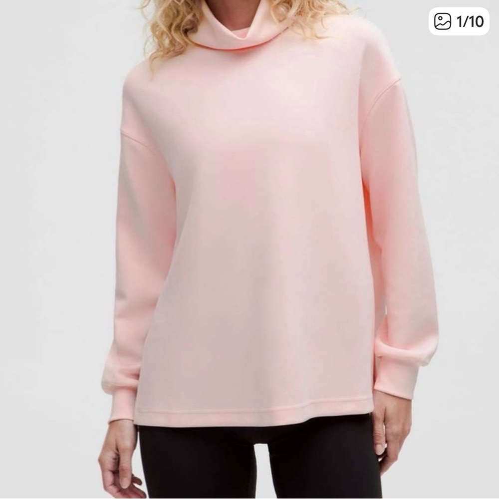 Lululemon softstreme funnel neck long pullover strawberry milkshake pink